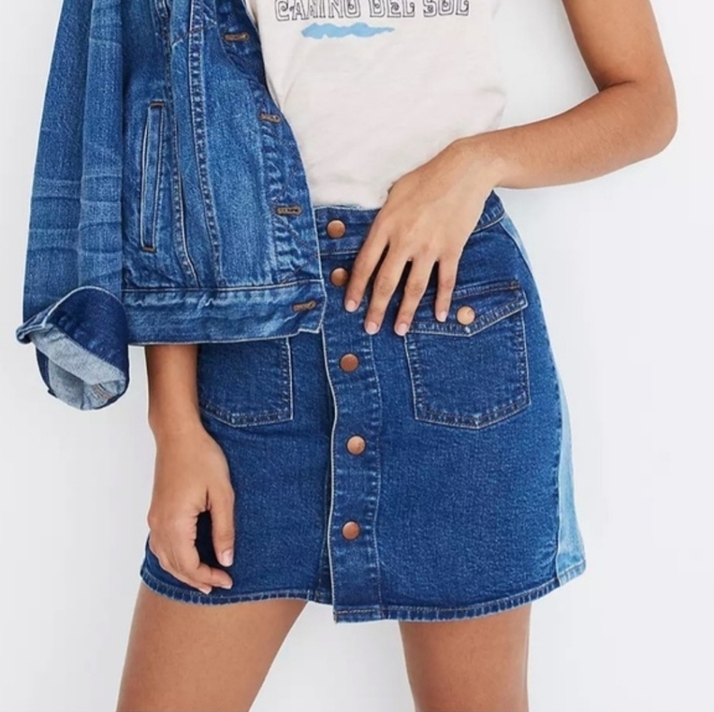 Madewell Blue Denim Mini Skirt